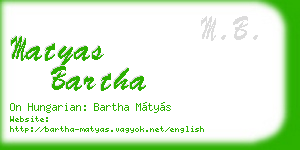 matyas bartha business card